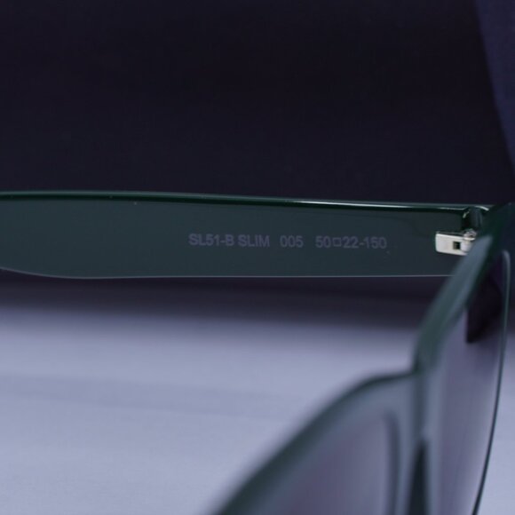 Saint Laurent SL 51 B SLIM 005 Square Sunglasses - Green/Black - Picture 5 of 9